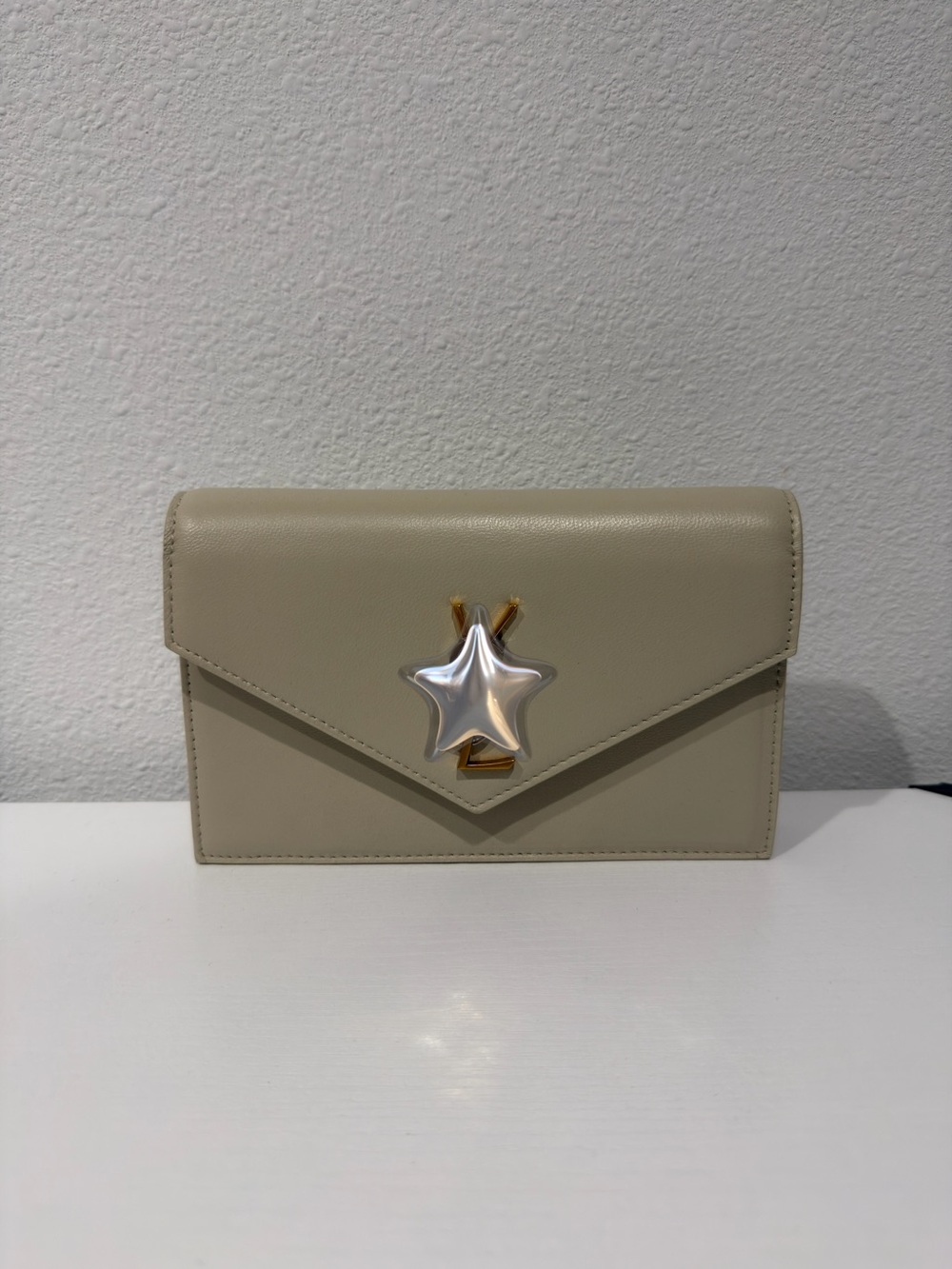 Elegant Beige Envelope Clutch - Women's Crossbody Wallet
